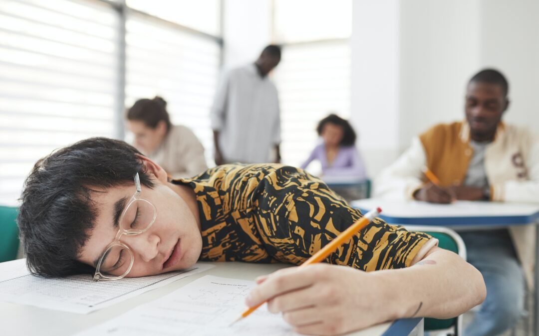 students tired because of energy drinks